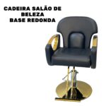 Cadeira Salão De Beleza Base Redonda Preto IWCSBPT - 3