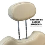 Cadeira Barbeiro Descanso De Perna Com Mocho Bege IWCBDM01BG - 6