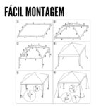 Gazebo Montável 2x2M Branco IWGZM2BR - 5