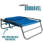 Cadeira Espreguiçadeira Textline Azul Escuro IWCET001AZE - 9