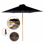 Ombrelone Central De Madeira 2,00M Preto IWOBCM200PT - 1