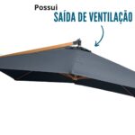 Ombrelone Lateral Madeira 3,00m Preto IWOBLM300PT - 8