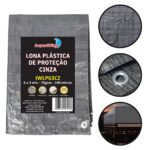 Lona Plástica De Polietileno 70g/m² 6x3 Metros Cinza IWLP63CZ - 1