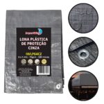 Lona Plástica De Polietileno 70g/m² 6x4 Metros Cinza IWLP64CZ - 1