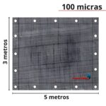 Lona Plástica De Polietileno 70g/m² 5x3 Metros Cinza IWLP53CZ - 2