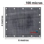 Lona Plástica De Polietileno 70g/m² 6x4 Metros Cinza IWLP64CZ - 2