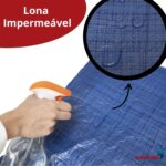 Lona Plástica De Polietileno 70g/m² 4x8 Metros Azul IWLP48 - 3