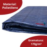 Lona Plástica De Polietileno 170gsm 300 Micras 3x3 Metros Cinza IWLP30033AZ - 6