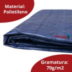 Lona Plástica De Polietileno 70g/m² 4x8 Metros Azul IWLP48 - 6