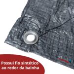 Lona Plástica De Polietileno 70g/m² 4x3 Metros Cinza IWLP43CZ - 9