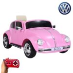 Mini Carro Elétrico Volkswagen Beetle Dune 6V Rosa BW299RS - 1