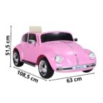 Mini Carro Elétrico Volkswagen Beetle Dune 6V Rosa BW299RS - 2