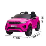 Mini Carro Elétrico Licenciado Land Rover Evoque 12V Rosa BW304RS - 2