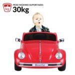 Mini Carro Elétrico Volkswagen Beetle Dune 6V Vermelho BW299VM - 3