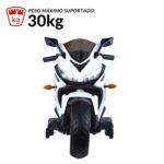 Mini Moto Elétrica Infantil 12V Branco BW301BR - 3