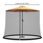 Ombrelone Central 3,30M Com Tela Mosqueteiro IWOBCTM330BG - 2