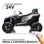 Mini Quadricilo Elétrico 24V 2 Assentos Branco BW298BR - 4