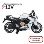 Mini Moto Elétrica Infantil 12V Branco BW301BR - 4