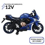 Mini Moto Elétrica Infantil 12V Azul BW301AZ - 4