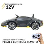 Mini Carro Elétrico Licenciado Lamborghini Centenario 12V Cinza BW305CZ - 4