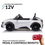 Mini Carro Elétrico Licenciado BMW I8 12V Branco BW293BR - 4