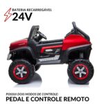 UTV Quadriciclo Elétrico Mercedes Benz Unimog 24V Vermelho BW295VM - 4