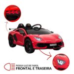 Mini Carro Elétrico Licenciado Lamborghini SVJ 12V Vermelho BW303VM - 5