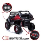 UTV Quadriciclo Elétrico Mercedes Benz Unimog 24V Vermelho BW295VM - 5