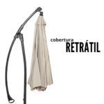 Ombrelone Lateral 3,00M Com Base Branco IWOBLB300BR - 5