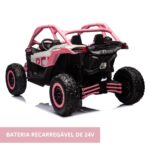 Mini UTV Elétrico Licenciado Can Am Maverick 24V Rosa BW238RS - 6