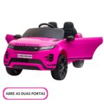 Mini Carro Elétrico Licenciado Land Rover Evoque 12V Rosa BW304RS - 6