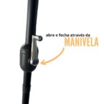 Ombrelone Central 3,00M Com Tela Mosqueteiro IWOBCTM300BG - 5