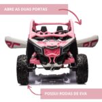 Mini UTV Elétrico Licenciado Can Am Maverick 24V Rosa BW238RS - 7