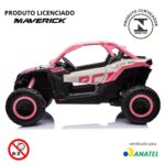 Mini UTV Elétrico Licenciado Can Am Maverick 24V Rosa BW238RS - 8