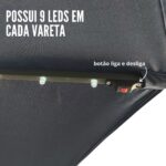 Ombrelone Lateral Com Led 3,00M Preto IWOBLL300PT - 8
