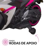Mini Moto Elétrica 12V Rosa BW300RS - 9