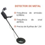 Detector De Metal Até 3,5M Profundidade Com Pilha, Fone De Ouvido e Pá IWDM004 - 9