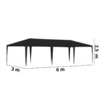 Gazebo Montável 3X6 Metros Preto IWGZMSP36PT - 2