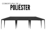 Gazebo Montável 3X6 Metros Preto IWGZMSP36PT - 3