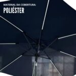 Ombrelone Central Led Varetas 2,70m Azul IWOBCL270AZ - 3