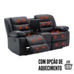 Poltrona Dupla Reclinável Com Função De Massagem Preto IWPDRMPT - 3