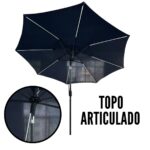 Ombrelone Central Led Varetas 2,70m Azul IWOBCL270AZ - 4