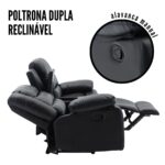 Poltrona Dupla Reclinável Com Função De Massagem Preto IWPDRMPT - 4