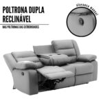 Poltrona Tripla Reclinável Com Função De Massagem Cinza IWPTRMCZ - 4