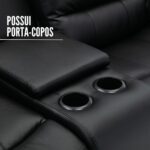 Poltrona Dupla Reclinável Com Função De Massagem Preto IWPDRMPT - 5