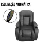 Poltrona De Amamentação Com Balanço USB Reclinável Preta - IWPRMAUPT - 5