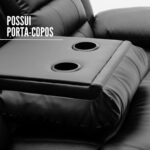 Poltrona Tripla Reclinável Com Função De Massagem E USB Preto IWPTRMUPT - 5