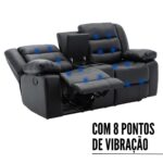 Poltrona Dupla Reclinável Com Função De Massagem Preto IWPDRMPT - 6