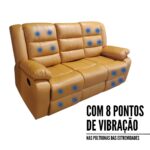 Poltrona Tripla Reclinável Com Função De Massagem Marrom IWPTRMMR - 6