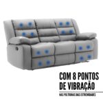 Poltrona Tripla Reclinável Com Função De Massagem Cinza IWPTRMCZ - 6